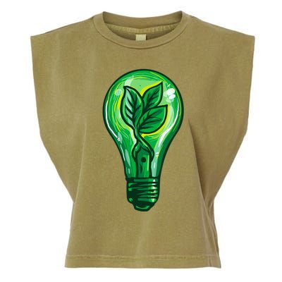 Energy Saving Mode Support Activism Plant Graphic Design Gift Garment-Dyed Women's Muscle Tee