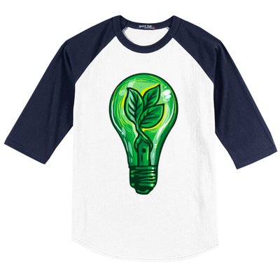 Energy Saving Mode Support Activism Plant Graphic Design Gift Baseball Sleeve Shirt