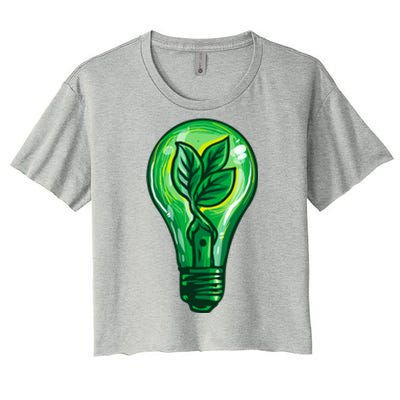 Energy Saving Mode Support Activism Plant Graphic Design Gift Women's Crop Top Tee