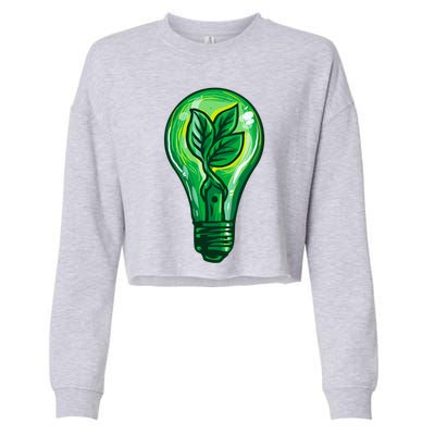 Energy Saving Mode Support Activism Plant Graphic Design Gift Cropped Pullover Crew