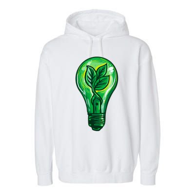 Energy Saving Mode Support Activism Plant Graphic Design Gift Garment-Dyed Fleece Hoodie