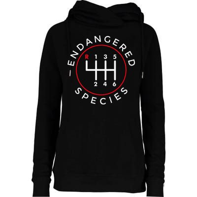 Endangered Species Manual Gearbox Stick Shift 6 Speed Womens Funnel Neck Pullover Hood