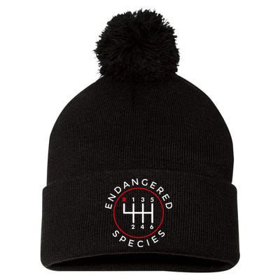 Endangered Species Manual Gearbox Stick Shift 6 Speed Pom Pom 12in Knit Beanie