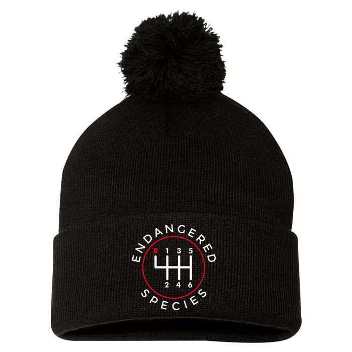 Endangered Species Manual Gearbox Stick Shift 6 Speed Pom Pom 12in Knit Beanie