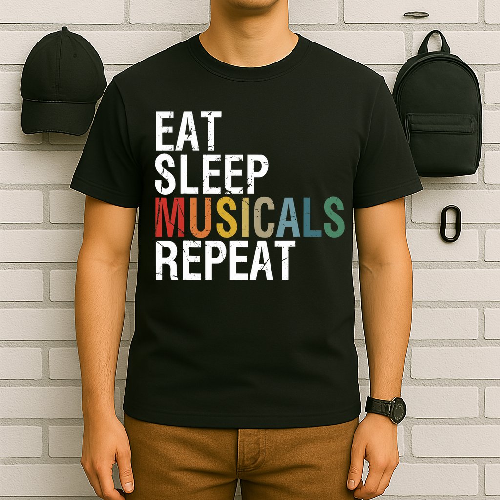 Eat Sleep Musicals Repeat Funny Theatre Life Drama Theater T-Shirt