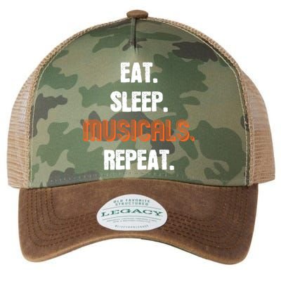 Eat Sleep Musicals Repeat Gift Legacy Tie Dye Trucker Hat