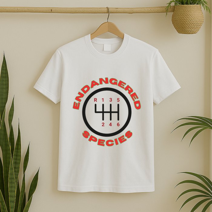 Endangered Species Manual Gearbox Stick Shift 6 Speed T-Shirt
