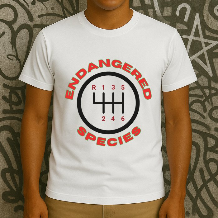 Endangered Species Manual Gearbox Stick Shift 6 Speed T-Shirt