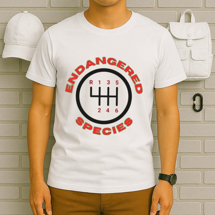 Endangered Species Manual Gearbox Stick Shift 6 Speed T-Shirt