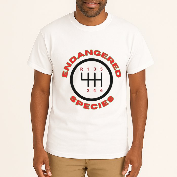 Endangered Species Manual Gearbox Stick Shift 6 Speed Tall T-Shirt
