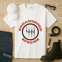 Endangered Species Manual Gearbox Stick Shift 6 Speed Tall T-Shirt