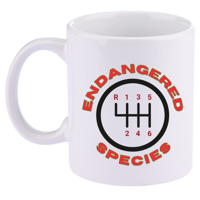Endangered Species Manual Gearbox Stick Shift 6 Speed 11oz C Handle Ceramic Mug