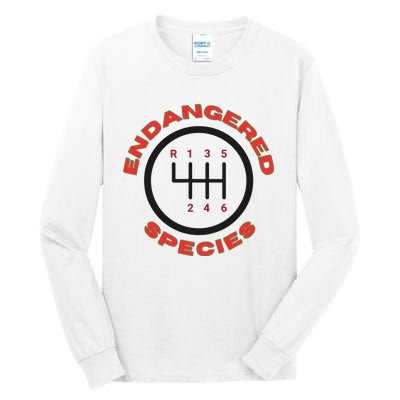 Endangered Species Manual Gearbox Stick Shift 6 Speed Tall Long Sleeve T-Shirt