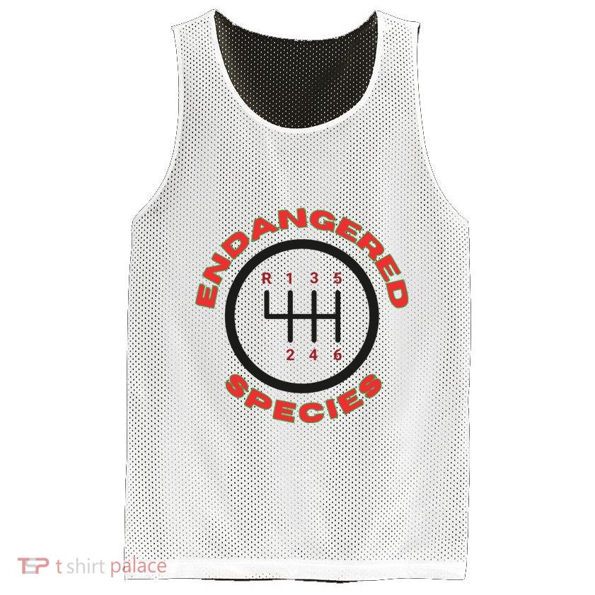 Endangered Species Manual Gearbox Stick Shift 6 Speed Mesh Reversible Basketball Jersey Tank