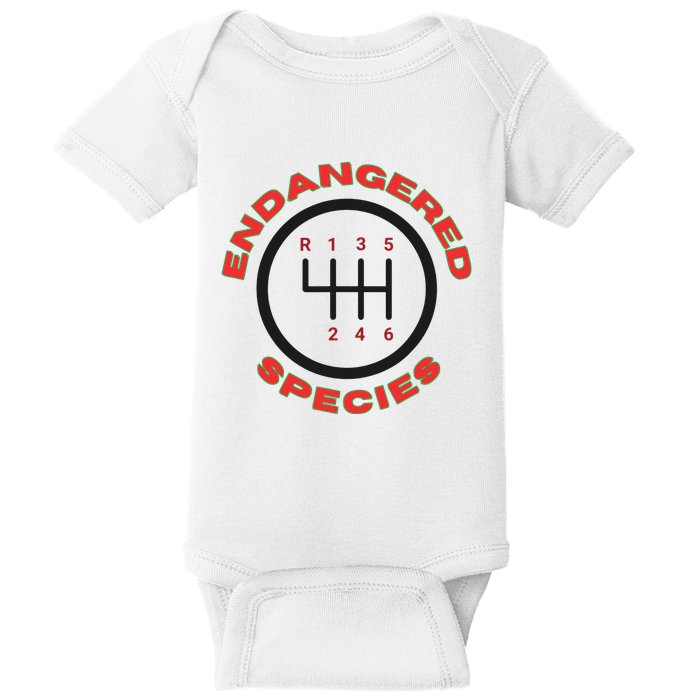 Endangered Species Manual Gearbox Stick Shift 6 Speed Baby Bodysuit