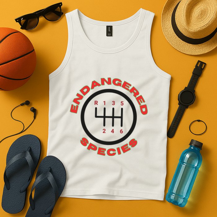 Endangered Species Manual Gearbox Stick Shift 6 Speed Tank Top