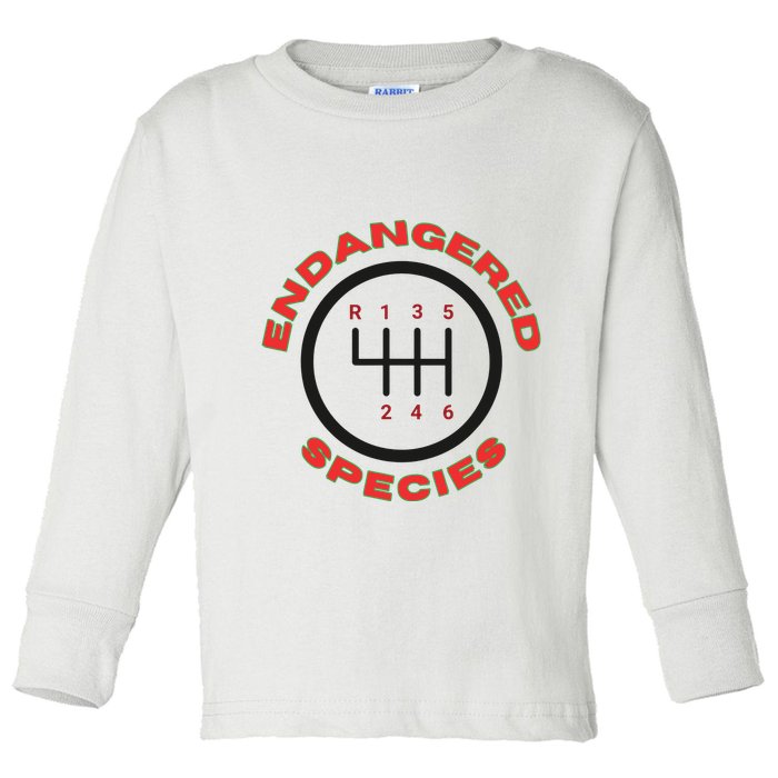 Endangered Species Manual Gearbox Stick Shift 6 Speed Toddler Long Sleeve Shirt