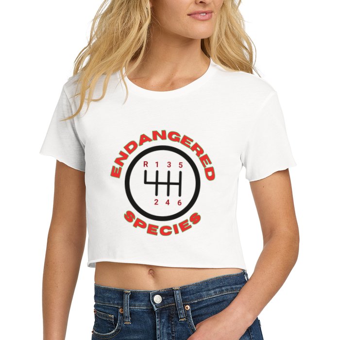 Endangered Species Manual Gearbox Stick Shift 6 Speed Crop Top