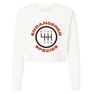Endangered Species Manual Gearbox Stick Shift 6 Speed Cropped Pullover Crew