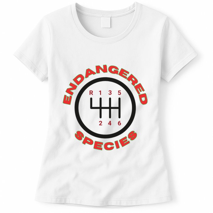 Endangered Species Manual Gearbox Stick Shift 6 Speed Womens T-Shirt