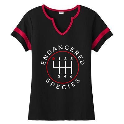 Endangered Species Manual Gearbox Stick Shift 6 Speed Ladies Halftime Notch Neck Tee