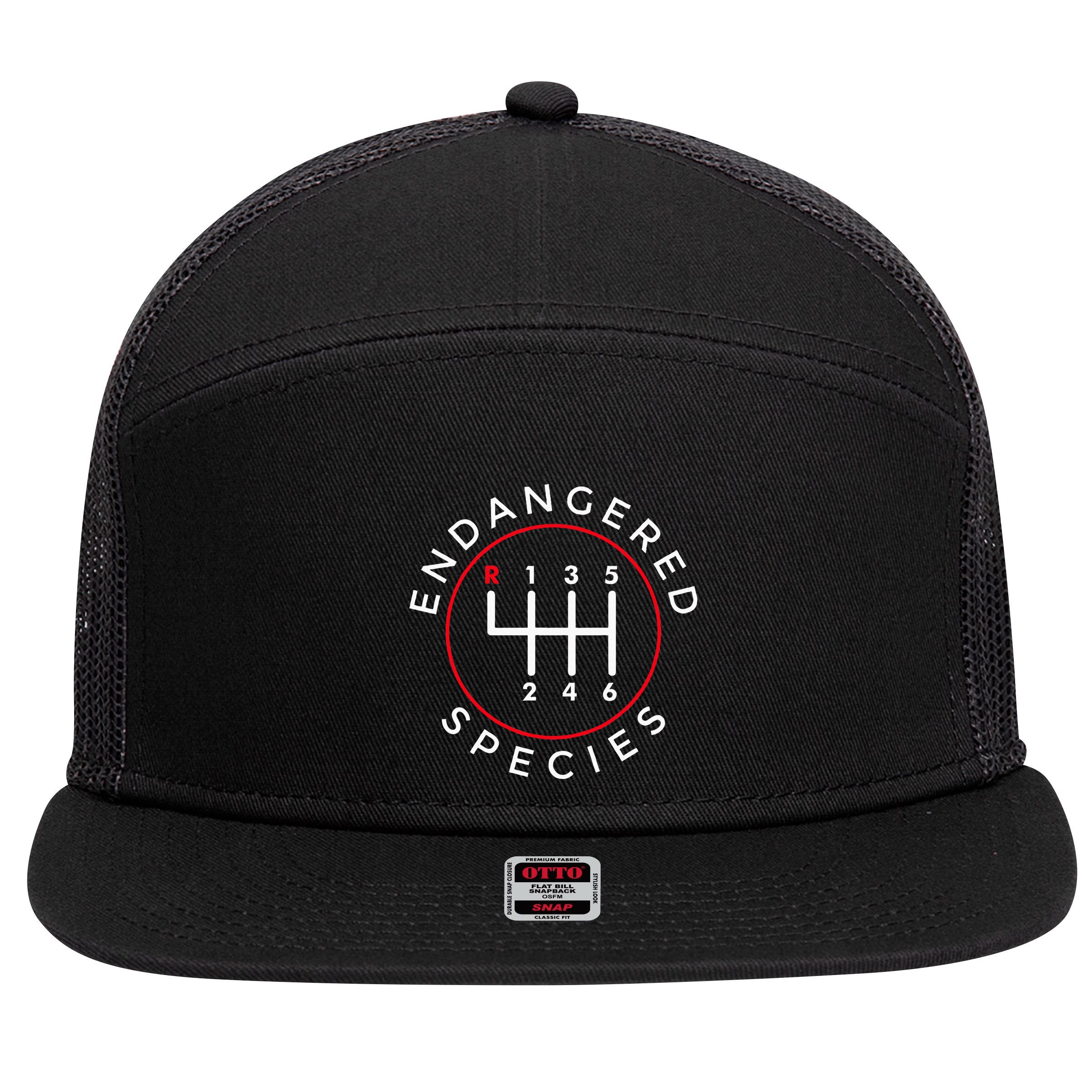 Endangered Species Manual Gearbox Stick Shift 6 Speed 7 Panel Mesh Trucker Snapback Hat