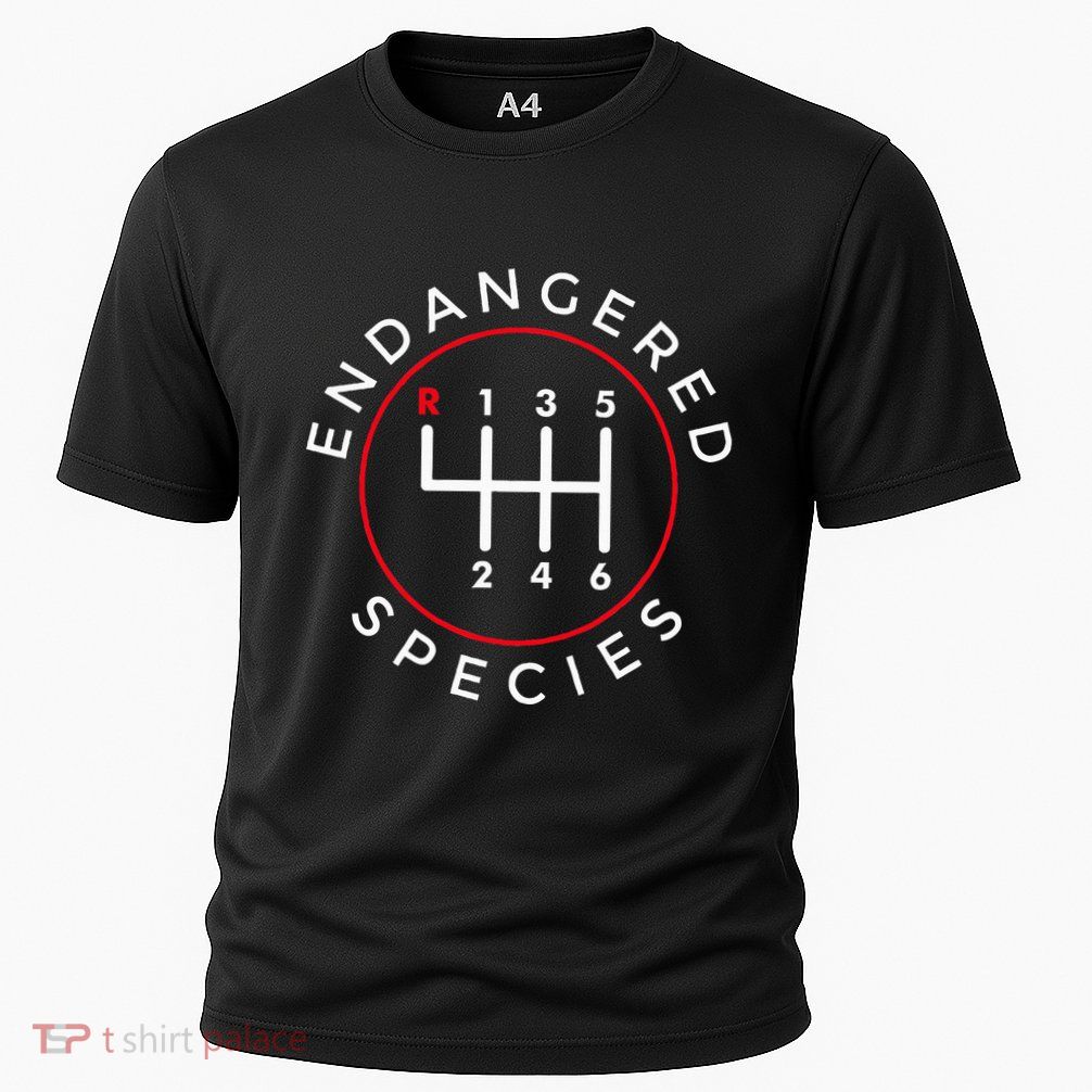 Endangered Species Manual Gearbox Stick Shift 6 Speed Cooling Performance Crew T-Shirt