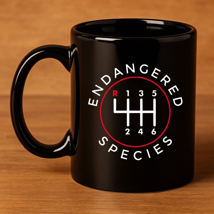 Endangered Species Manual Gearbox Stick Shift 6 Speed 11oz C Handle Ceramic Mug