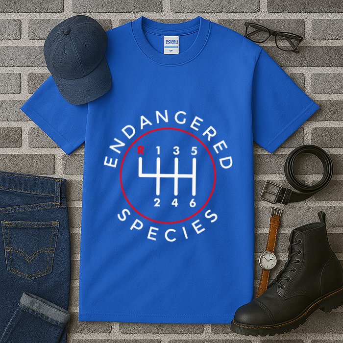 Endangered Species Manual Gearbox Stick Shift 6 Speed Tall T-Shirt
