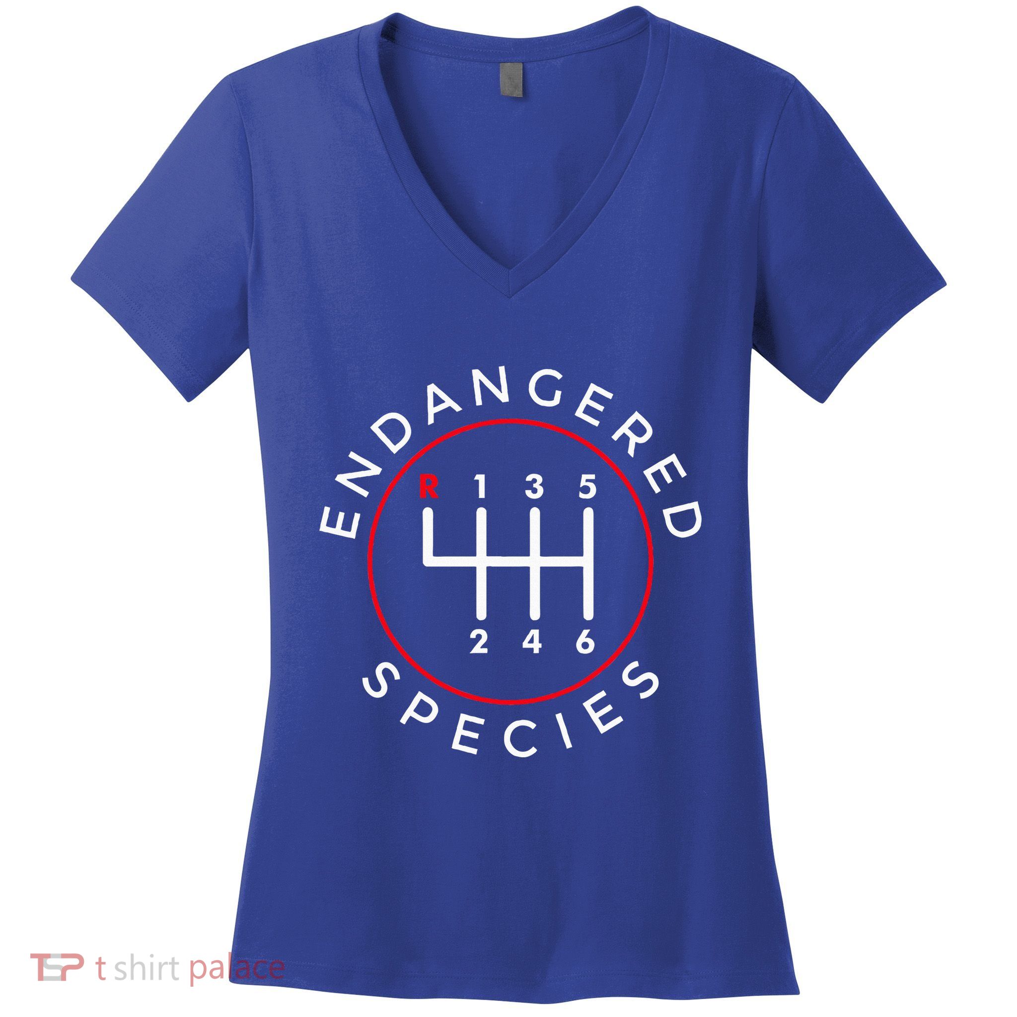 Endangered Species Manual Gearbox Stick Shift 6 Speed Women's V-Neck T-Shirt