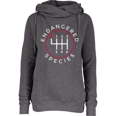 Endangered Species Manual Gearbox Stick Shift 6 Speed Womens Funnel Neck Pullover Hood