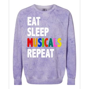 Eat Sleep Musicals Repeat Colorblast Crewneck Sweatshirt