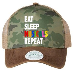 Eat Sleep Musicals Repeat Legacy Tie Dye Trucker Hat