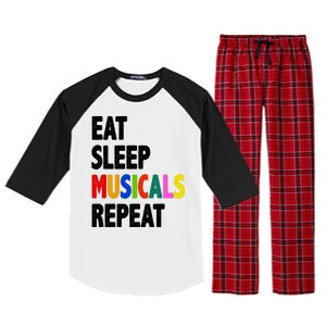 Eat Sleep Musicals Repeat Raglan Sleeve Pajama Set