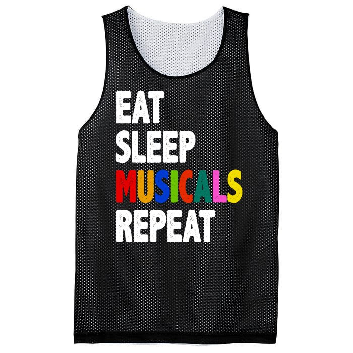 Eat Sleep Musicals Repeat Mesh Reversible Basketball Jersey Tank