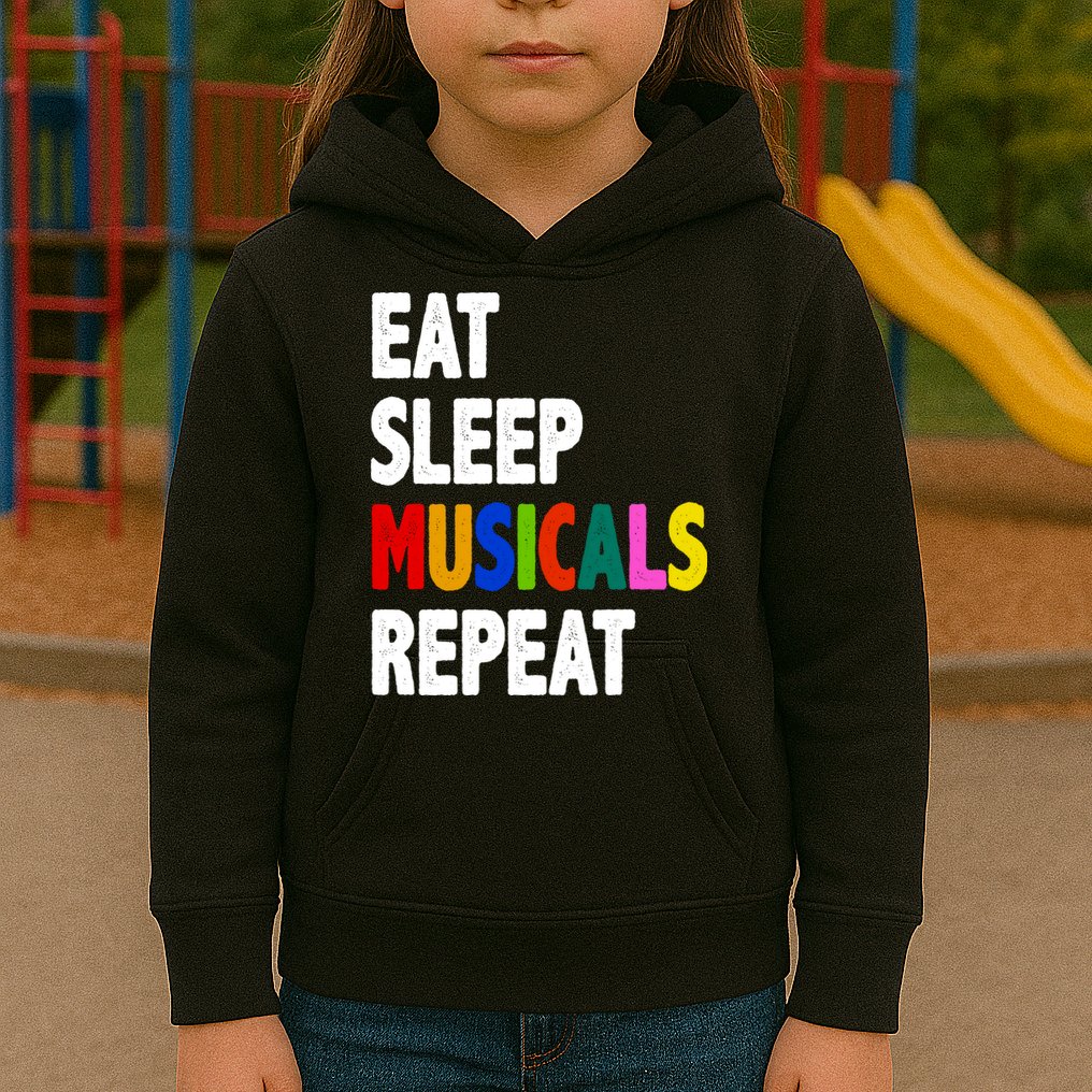 Eat Sleep Musicals Repeat Kids Hoodie