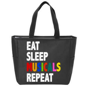 Eat Sleep Musicals Repeat Zip Tote Bag