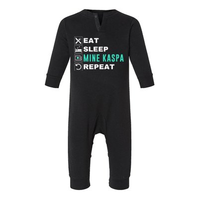 Eat Sleep Mine Kaspa Crypto Kaspa Mining Kaspa Crypto Miner Kaspa To The Moon Infant Fleece One Piece