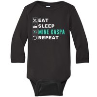 Eat Sleep Mine Kaspa Crypto Kaspa Mining Kaspa Crypto Miner Kaspa To The Moon Baby Long Sleeve Bodysuit