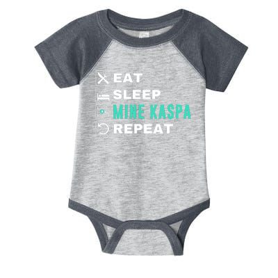 Eat Sleep Mine Kaspa Crypto Kaspa Mining Kaspa Crypto Miner Kaspa To The Moon Infant Baby Jersey Bodysuit