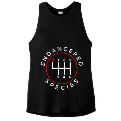 Endangered Species Manual Gearbox Stick Shift 6 Speed Ladies PosiCharge Tri-Blend Wicking Tank
