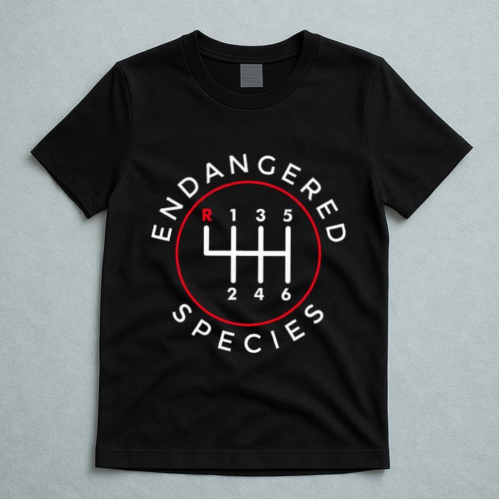 Endangered Species Manual Gearbox Stick Shift 6 Speed T-Shirt