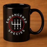 Endangered Species Manual Gearbox Stick Shift 6 Speed 11oz C Handle Ceramic Mug