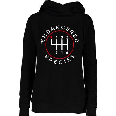 Endangered Species Manual Gearbox Stick Shift 6 Speed Womens Funnel Neck Pullover Hood
