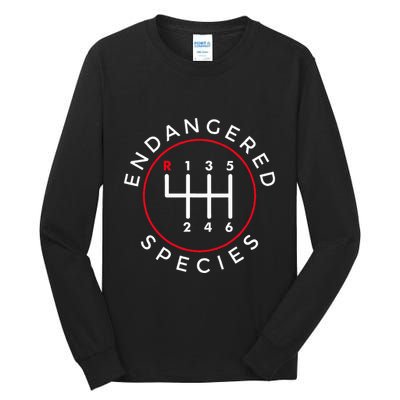 Endangered Species Manual Gearbox Stick Shift 6 Speed Tall Long Sleeve T-Shirt