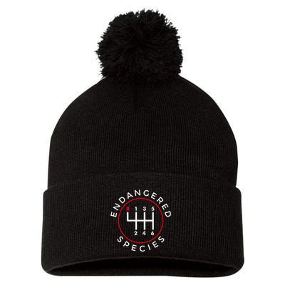 Endangered Species Manual Gearbox Stick Shift 6 Speed Pom Pom 12in Knit Beanie