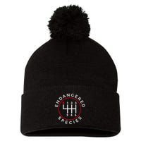 Endangered Species Manual Gearbox Stick Shift 6 Speed Pom Pom 12in Knit Beanie