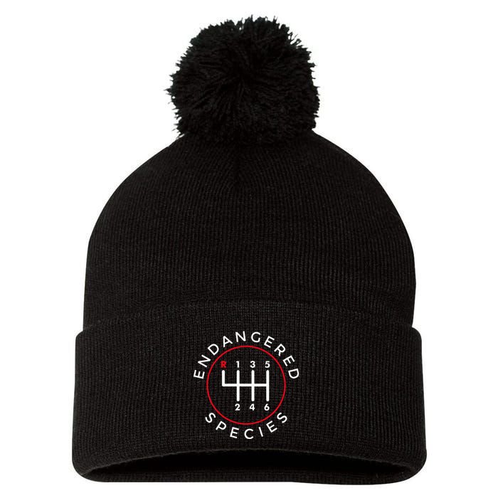 Endangered Species Manual Gearbox Stick Shift 6 Speed Pom Pom 12in Knit Beanie