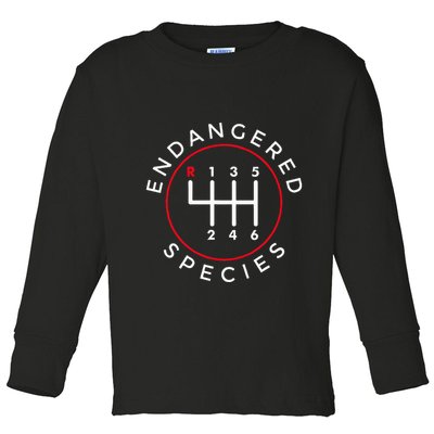 Endangered Species Manual Gearbox Stick Shift 6 Speed Toddler Long Sleeve Shirt