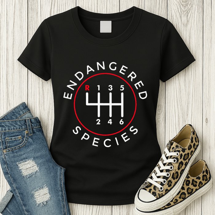 Endangered Species Manual Gearbox Stick Shift 6 Speed Womens T-Shirt